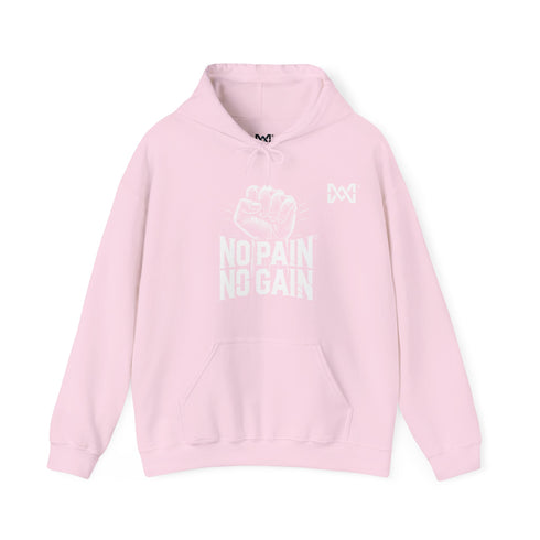 Maxine Unisex Heavy Blend™ Hooded Sweatshirt, Light Pink - 'No Pain, No Gain' Design © Maison Maxine