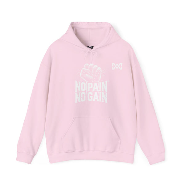 Maxine Unisex Heavy Blend™ Hooded Sweatshirt, Light Pink - 'No Pain, No Gain' Design © Maison Maxine