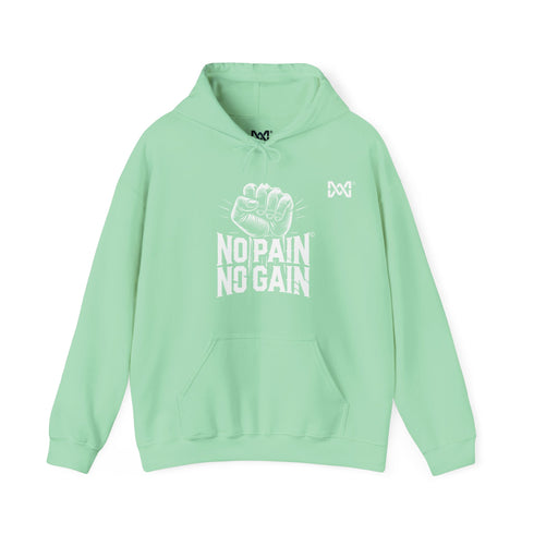 Maxine Unisex Heavy Blend™ Hooded Sweatshirt, Mint Green - 'No Pain, No Gain' Design © Maison Maxine