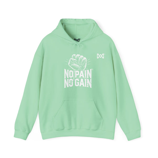 Maxine Unisex Heavy Blend™ Hooded Sweatshirt, Mint Green - 'No Pain, No Gain' Design © Maison Maxine