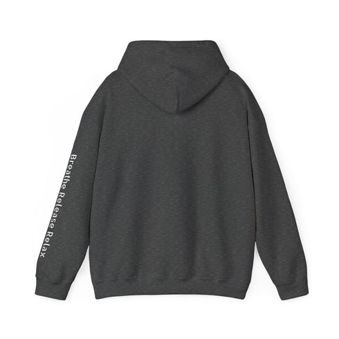 Maxine Hooded Sweatshirt Heavy Blend™-Dark Heather, 'Breathe Release Relax'