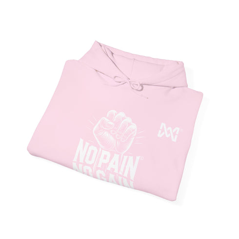 Maxine Unisex Heavy Blend™ Hooded Sweatshirt, Light Pink - 'No Pain, No Gain' Design © Maison Maxine