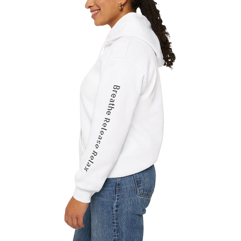 Maxine Unisex Heavy Blend™ Hooded Sweatshirt - White, Breathe Release Relax