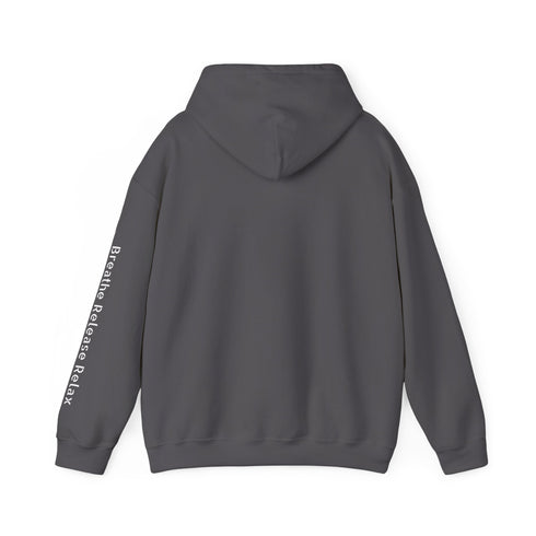Maxine Unisex Heavy Blend™ Hooded Sweatshirt - Charcoal, 'Breathe Release Relax'
