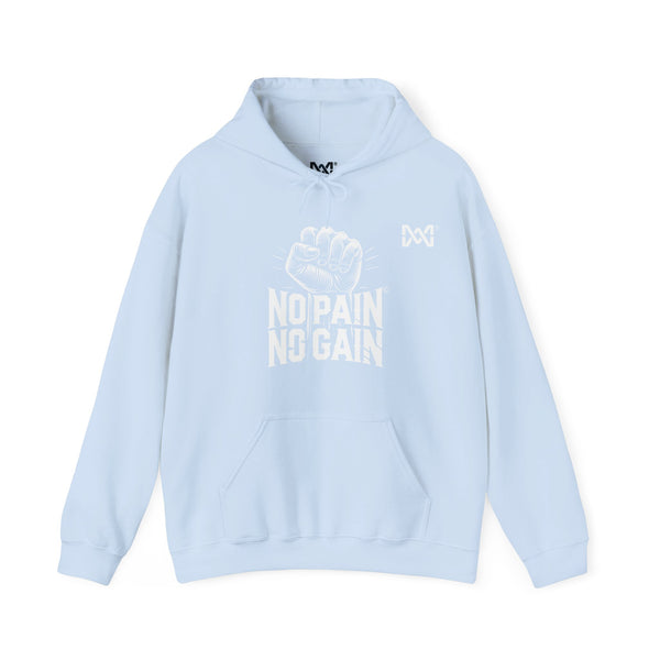 Maxine Unisex Heavy Blend™ Hooded Sweatshirt - Light Blue, 'No Pain, No Gain' © Maison Maxine