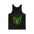 Maison Maxine Geometric Bear Unisex Jersey Tank in Black with Neon Green